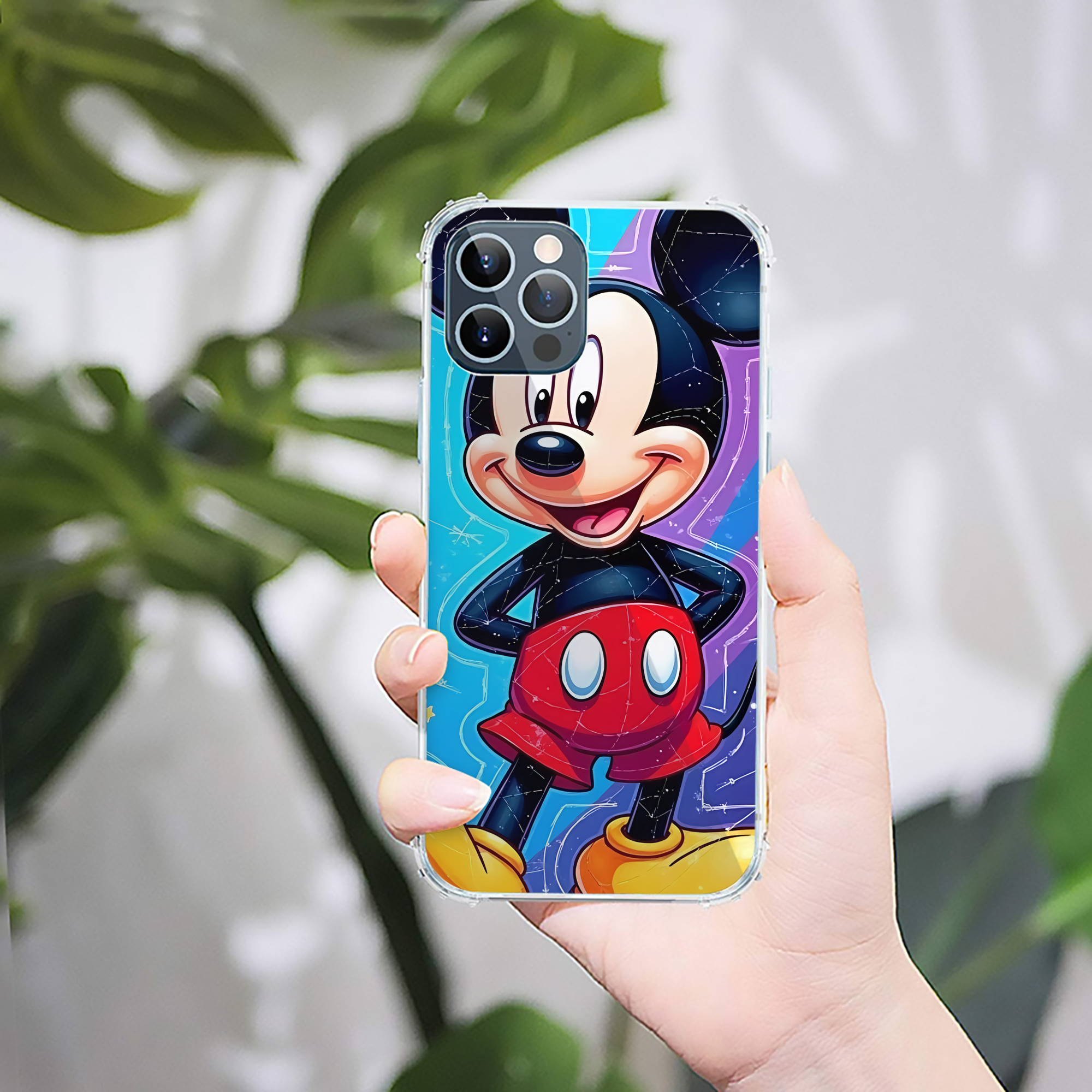 （画像用） ミッキーマウス Mickey Mouse 【iPhone 12シリーズ対応】透明スマホケース（クリアソフトケース）